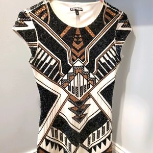 Gorgeous Express detailed mini holiday dress
